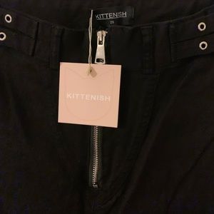 Kittenish - Zip Up with Side Buckles Straight Leg Jean